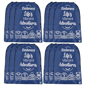 kuber industries pack of 12 cloth storage bag  storage organizer  travel cloth carrying bag  garments cover for laundry  travel storage organizer for clothing  large  royal blue
