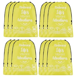 kuber industries pack of 2 cloth storage bag  storage organizer  travel cloth carrying bag  garments cover for laundry  travel storage organizer bag for clothing  large  yellow