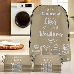 kuber industries pack of 12 cloth storage bag  storage organizer  travel cloth carrying bag  garments cover for laundry  travel storage organizer for clothing  large  brown