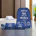 Kuber Industries Pack of 12 Cloth Storage Bag | Storage Organizer | Travel Cloth Carrying Bag | Garments Cover for Laundry | Travel Storage Organizer for Clothing | Medium | Royal Blue