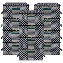 Kuber Industries Pack of 12 - Clothes Storage Bags | Large - Under-Bed Storage Bag | Foldable Blanket Storage Box For Comforter, Saree | Zipper &amp; Handle Cloth Organizer | Check-Design - Black
