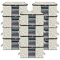 Kuber Industries Non-Woven Metallic Printed 2 Piece Non Woven Rectangular Under Bed Storage Bag, Storage Organizer, Blanket Cover With Window, (Extra Large, Brown) Ctktc34457
