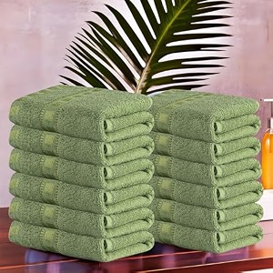 kuber industries pack of 3 cotton face towel  14x21 inch  workout gym napkins  hand towel for men amp woman  quick-drying napkins for travel use  check border  green