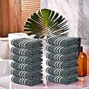 Kuber Industries (Pack of 24) Cotton Face Towel | 14x21 Inch | Workout Gym Napkins | Hand Towel For Men &amp; Woman | Quick-Drying Napkins For Travel Use | Plain Crape-Dark Grey