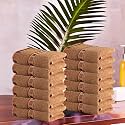 Kuber Industries (Pack of 3) Cotton Face Towel | 14x21 Inch | Workout Gym Napkins | Hand Towel For Men &amp; Woman | Quick-Drying Napkins For Travel Use | Check Border | Golden