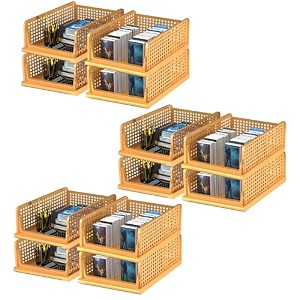 kuber industries pack of 12 desk stationary organizer  foldable office desk organizers  drawers for dressing table  storage bins for kitchen bathroom  ivory