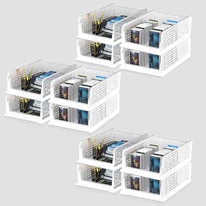 kuber industries pack of 12 desk stationary organizer  foldable office desk organizers  drawers for dressing table  storage bins for kitchen bathroom  white