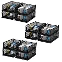 Kuber Industries (Pack of 12) Desk Stationary Organizer | Foldable Office Desk Organizers | Drawers for Dressing Table | Storage Bins for Kitchen, Bathroom | Black