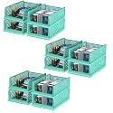 Kuber Industries (Pack of 12) Desk Stationary Organizer | Foldable Office Desk Organizers | Drawers for Dressing Table | Storage Bins for Kitchen, Bathroom | Pista Green