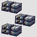 Kuber Industries (Pack of 12) Desk Stationary Organizer | Foldable Office Desk Organizers | Drawers for Dressing Table | Storage Bins for Kitchen, Bathroom | Blue