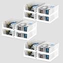 Kuber Industries (Pack of 12) Desk Stationary Organizer | Foldable Office Desk Organizers | Drawers for Dressing Table | Storage Bins for Kitchen, Bathroom | White