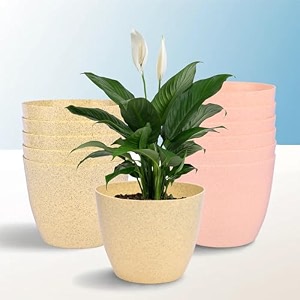 kuber industries plastic hanging flower pot for balcony amp railing set of 6 blue-18x18x59 cm