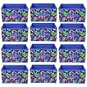 Kuber Industries Pack of 12 Foldable Storage Organiser | Marvel Avengers Print Storage Box for Books &amp; Toys | Cloth Organizer for Wardrobe | Cupboard Drawer Organizer | Blue
