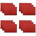 Kuber Industries 6 Pcs PVC Circle Print Fridge Mats | Placemats for Kitchen, Refrigerator and Dining Table | Shelf Liner Mat | Red
