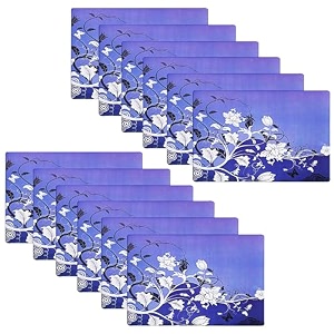 kuber industries pack of 12 fridge shelf mat  mats for fridge shelves  washable refrigerator mat  flower print fridge sheet  blue