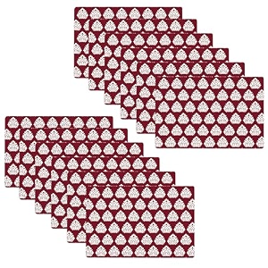 kuber industries pack of 24 fridge shelf mat  mats for fridge shelves  washable refrigerator mat  square print fridge sheet  maroon