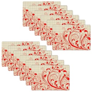 kuber industries pvc refrigerator shelf liner pack of 6  washable flower print  blue
