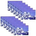 Kuber Industries Pack of 12 Fridge Shelf Mat | Mats for Fridge Shelves | Washable Refrigerator Mat | Flower Print Fridge Sheet | Blue