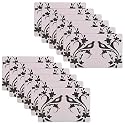 Kuber Industries Pack of 6 Fridge Shelf Mat | Mats for Fridge Shelves | Washable Refrigerator Mat | Bird Print Fridge Sheet | White &amp; Black
