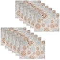 Kuber Industries Pack of 12 Fridge Shelf Mat | Mats for Fridge Shelves | Washable Refrigerator Mat | Rangoli Print Fridge Sheet | White