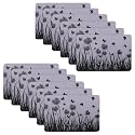 Kuber Industries Pack of 12 Fridge Shelf Mat | Mats for Fridge Shelves | Washable Refrigerator Mat | Butterfly Trees Print Fridge Sheet | White &amp; Black