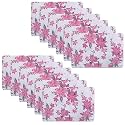 Kuber Industries Pack of 12 Fridge Shelf Mat | Mats for Fridge Shelves | Washable Refrigerator Mat | Barik Flower Print Fridge Sheet | Pink