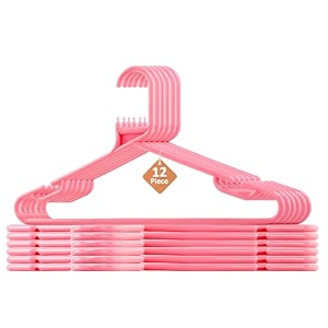 kuber industries plastic set of 6 - hangers for clothes  hangers for sarees amp dress hanging  360 degree swivel wardrobe hanger  cut notches hanging garments and accessories  black