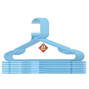 kuber industries pack of 6 multipurpose cloth hangers for wardrobe  plastic hangers for clothes shirt saree bra pant shawl amp cap  hangers for cloth  european style  blue