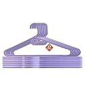 Kuber Industries Plastic Set of 6 - Hangers for Clothes | Hangers for Sarees &amp; Dress Hanging | 360 Degree Swivel Wardrobe Hanger | Cut Notches Hanging Garments and Accessories | Black