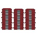 Kuber Industries Pack of 12 Non Woven Underbed Storage Organizer | Storage Bags For Clothes, Blanket | Clothes Storage Bag For with Handle &amp; Visible Window | Golden Printed - Maroon