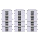 Kuber Industries Pack of 12 Non Woven Underbed Storage Organizer | Storage Bags For Clothes, Blanket | Clothes Storage Bag For with Handle &amp; Visible Window | Jute Printed - Grey