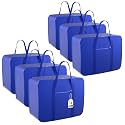 Kuber Industries Pack of 12 Nylon 35L Small Underbed Storage Box | Blanket Storage Bags/Cover Double Bed Storage Containers | Dustproof Storage Bag for Clothes, Documents, Books, Toys | Blue