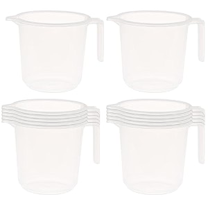 kuber industries pack of 12 plastic mug for bathroom  bath mug for bathing  water mug for bathroom  1500 ml  transparent