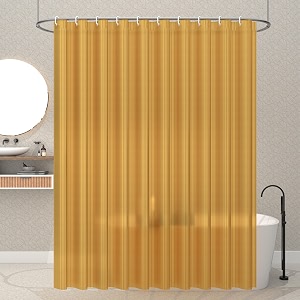 kuber industries shower curtains for bathroom  waterproof curtains with hooks  pvc self lining design curtain  7 feet  golden