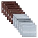 Kuber Industries Pack of 12 Single Saree Bags | Clothes Bags for Storage | Non-Woven Wardrobe Organizer | Mesh Window Cloth Storage Bags Set | Single Packing Saree Bags | Brown & Gray