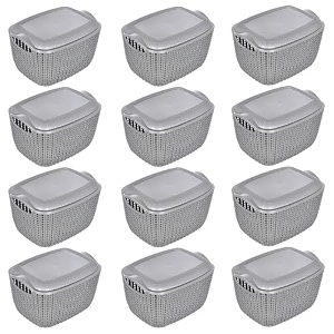 kuber industries pack of 3 storage basket  small m 15  multipurposes countertop baskets  basket for storage kitchen stationary  cabinets storage organizer  brown