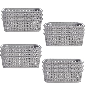 kuber industries pack of 3 storage basket  small m 15  multipurposes countertop baskets  basket for storage kitchen stationary  cabinets storage organizer  grey