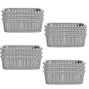Kuber Industries (Pack of 3) Storage Basket | Small M 15 | Multipurposes Countertop Baskets | Basket For Storage, Kitchen, Stationary | Cabinets Storage Organizer | Grey