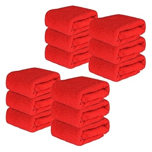 kuber industries pack of 12 super absorbent amp reusable microfibre face towel for women  15x15 in  250 gsm kids soft amp easy to wash small towels for face and hand  zig zag green
