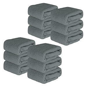 kuber industries pack of 12 super absorbent amp reusable microfibre face towel for women  15x15 in  250 gsm kids soft amp easy to wash small towels for face and hand  zig zag green
