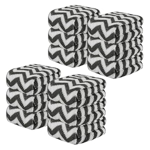 kuber industries pack of 12 super absorbent amp reusable microfibre face towel for women  15x15 in  250 gsm kids soft amp easy to wash small towels for face and hand  zig zag green