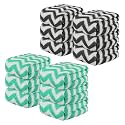 Kuber Industries Pack of 12 Super Absorbent &amp; Reusable Microfibre Face Towels for Women | 15x15 in | Kids Soft &amp; Easy to Wash Small Towels for Face and Hand | Zig Zag Grey &amp; Green