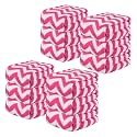Kuber Industries 12 Pcs Zig Zag 15x15 Inch Microfiber Kitchen Napkin Lint-Free Quick Dry | Microfiber Cleaning Rags 250 GSM Super Absorbent Napkin | Pink