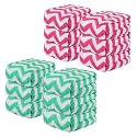 Kuber Industries Pack of 12 Super Absorbent &amp; Reusable Microfibre Face Towels for Women | 15x15 in | Kids Soft &amp; Easy to Wash Small Towels for Face and Hand | Zig Zag Pink &amp; Green