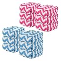 Kuber Industries Pack of 12 Super Absorbent &amp; Reusable Microfibre Face Towels for Women | 15x15 in | Kids Soft &amp; Easy to Wash Small Towels for Face and Hand | Zig Zag Pink &amp; Blue