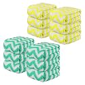 Kuber Industries Pack of 12 Super Absorbent &amp; Reusable Microfibre Face Towels for Women | 15x15 in | Kids Soft &amp; Easy to Wash Small Towels for Face and Hand | Zig Zag Yellow &amp; Green