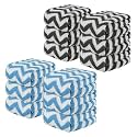 Kuber Industries Pack of 12 Super Absorbent &amp; Reusable Microfibre Face Towels for Women | 15x15 in | Kids Soft &amp; Easy to Wash Small Towels for Face and Hand | Zig Zag Grey &amp; Blue
