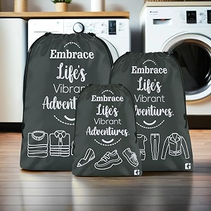 kuber industries pack of 3 travel organizer combo set  storage bags set  water-resistant organizer for shoe-garments-laundry-lingerie  cloth carrying bag  small-medium-large  gray
