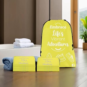 kuber industries pack of 12 travel packing bags  travel pouches  parachute travel organizer  storage organizer bags for travel-hiking-adventure  waterproof laundry bag  small  yellow