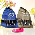 Kuber Industries Pack of 12 Travel Shoe Organizer | Storage Bags | Travel Carrying Bag | Storage Organizers Set | Shoe Cover with Transparent Window | Shoe Dori Cover | Brown &amp; Royal Blue